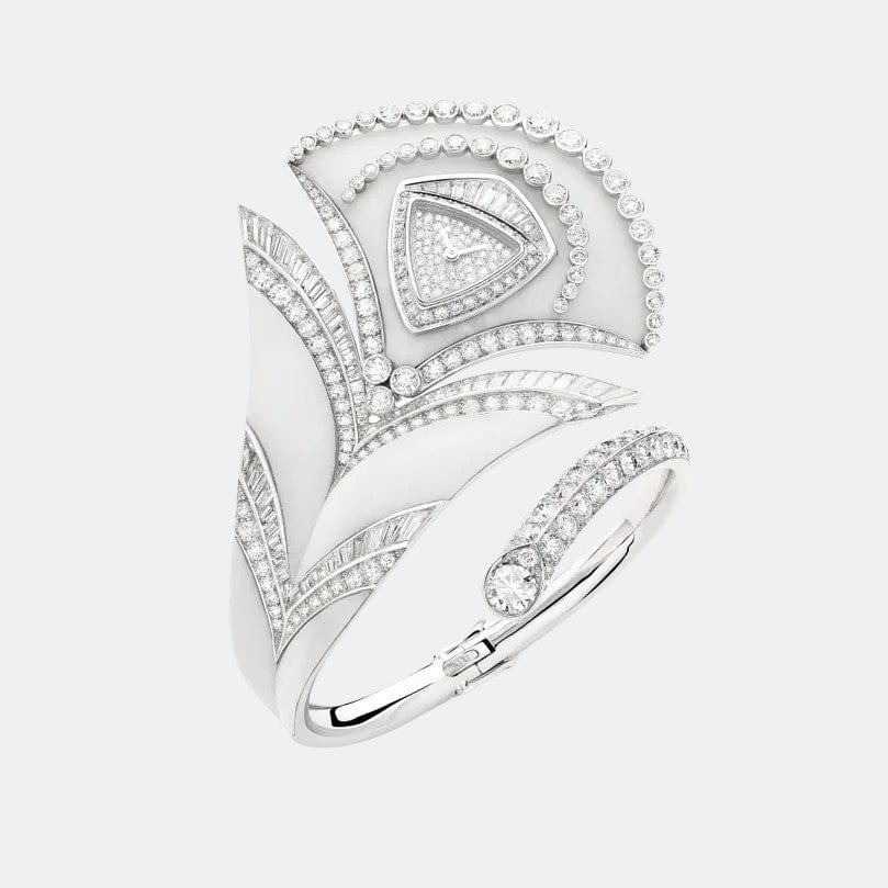 Montre Plume de Paon Or blanc Diamant 