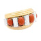 Bracelet René Boivin - Bracelet jonc Bobinettes en or jaune, platine, corail et diamants 58 Facettes 32496