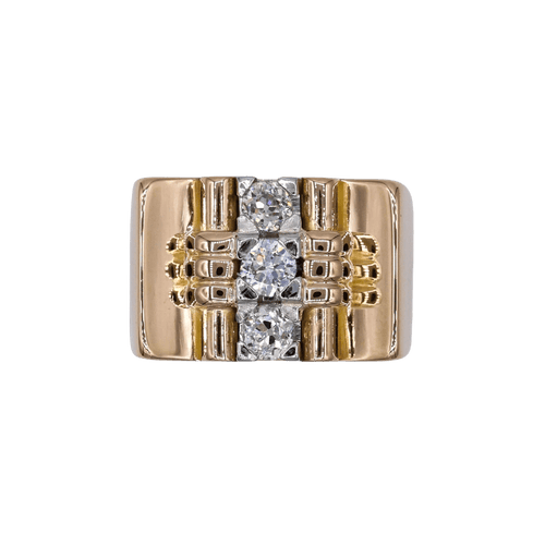 Bague 46 Bague Tank or rose diamants 58 Facettes A11038