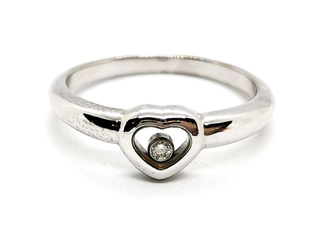 Bague 65 Chopard Bague Coeur Happy Diamonds Or blanc Diamant 58 Facettes 1160016CN
