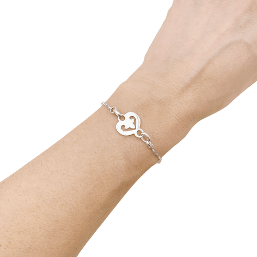 Bracelet O.J. Perrin Légendes - Bracelet motif cœur en or blanc 58 Facettes 34224