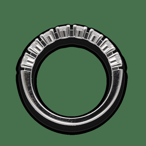 Bague 48 De Beers - Demi-alliance en platine avec 8 diamants 0,62 ct, taille 48 58 Facettes FB08399