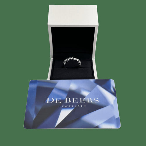 Bague 48 De Beers - Demi-alliance en platine avec 8 diamants 0,62 ct, taille 48 58 Facettes FB08399