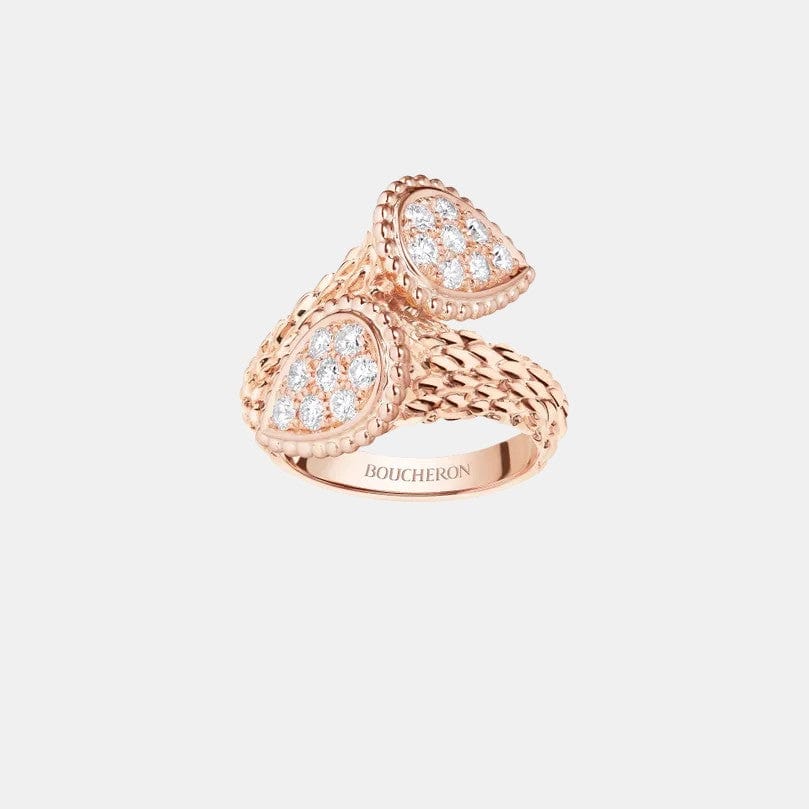 Bague Serpent Bohème Or rose S Motif Diamant 0.67ct