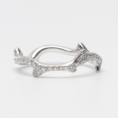 Bague 56 Dior Bois de Rose - Bague en or blanc et diamants 58 Facettes