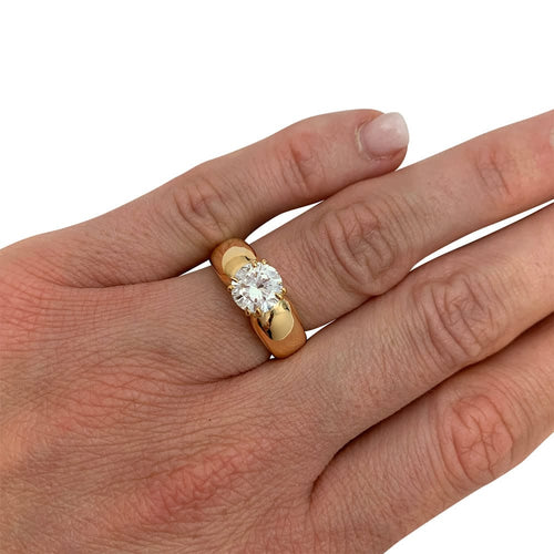 Bague 52 Bague jonc en or jaune 18 carats et diamant 58 Facettes 32198