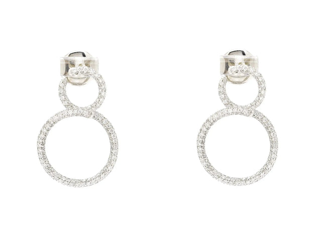 Boucles d'oreilles Boucles d’oreilles créoles en or blanc 18 carats et diamants 2,90 ct 58 Facettes 14000