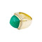 Bague 53 Fred Pain de sucre - Bague en or jaune 750, chrysoprase et diamants 58 Facettes 35047