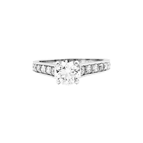 Bague 49 Cartier Solitaire 1895 - Bague en platine et diamants 58 Facettes 35140