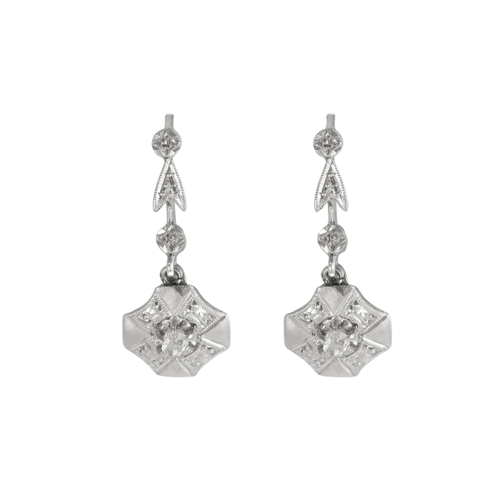 Boucles d'oreilles Boucles d'oreilles dormeuses Art Déco diamants 58 Facettes