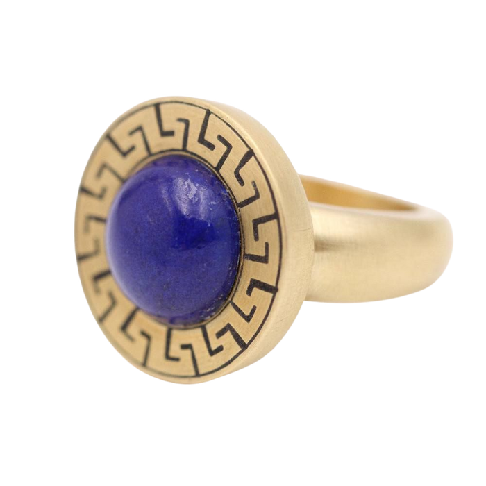 Bague en or AZTECA avec lapis-lazuli