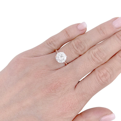 Bague 50 Solitaire - Bague en platine et or blanc avec diamant 2,30 ct 58 Facettes 32182