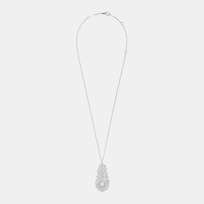 Collier Plume de Paon Or blanc Diamant 0.32,1.02ct