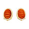 Boucles d'oreilles Boucles d’oreilles clips en or jaune 750, corail et diamants 58 Facettes 33062