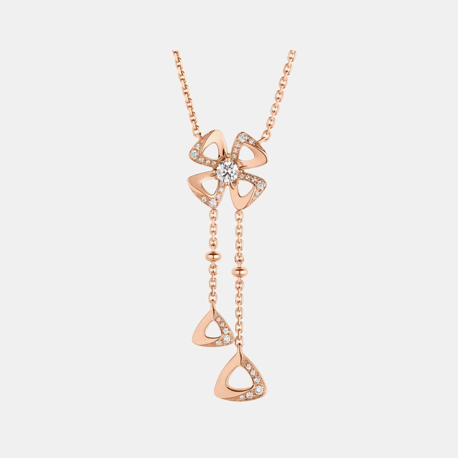 Collier Fiorever Or rose Diamant 0.19ct