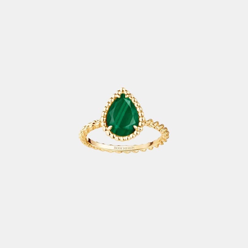 Bague Serpent Bohème Or jaune Malachite S Motif 2ct