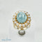 Bague 53.5 Bague vintage en or jaune 14 carats avec aquamarine et perles 58 Facettes 1996
