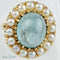Bague 53.5 Bague vintage en or jaune 14 carats avec aquamarine et perles 58 Facettes 1996
