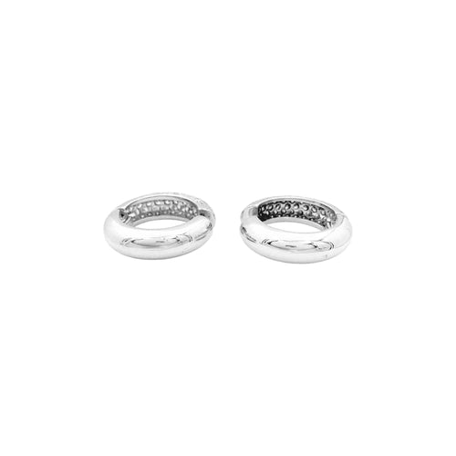 Boucles d'oreilles Boucles d’oreilles créoles en or blanc 750 pavées de diamants 58 Facettes 34514