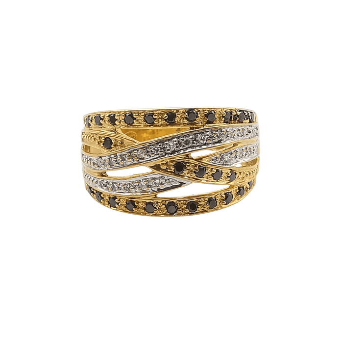 Bague 59 Bague en or jaune, saphirs, diamants 58 Facettes