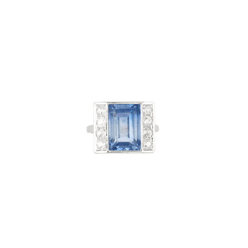 Bague Bague Art Déco platine, saphirs, diamants 58 Facettes