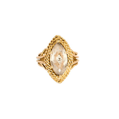 Bague 52 Bague or jaune goshenite 58 Facettes LP651/13