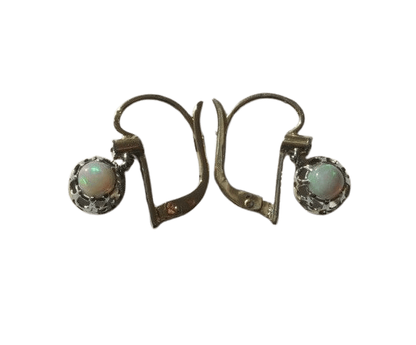 Boucles d'oreilles Paire de boucles d’oreilles dormeuses trembleuses opale 58 Facettes