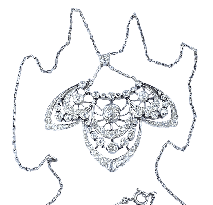 Collier Collier pendentif en platine, diamants, époque 1900 58 Facettes AB436