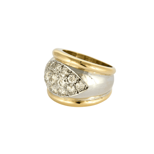 Bague 51 Bague jonc en or jaune et blanc et diamants 58 Facettes BO/240023//