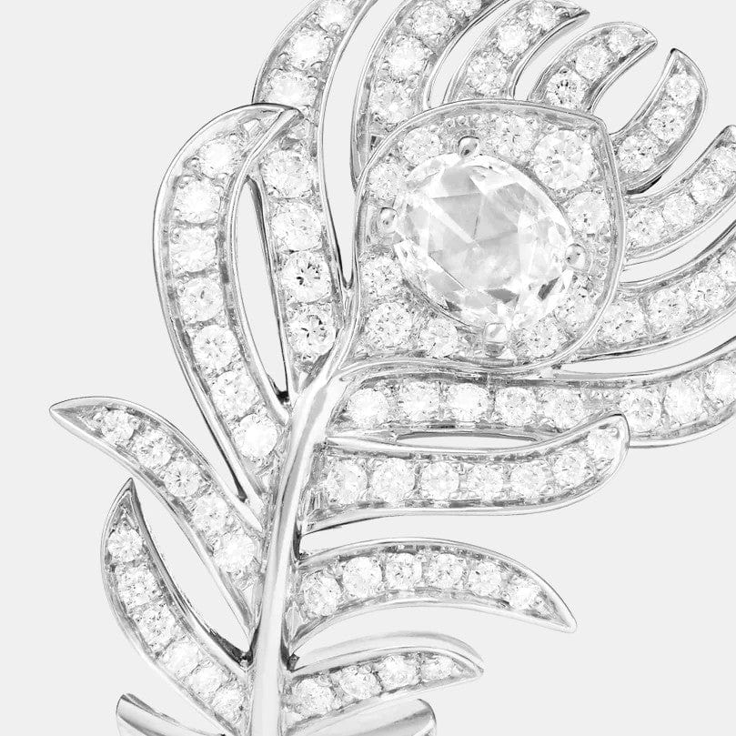 Bague Plume de Paon Or blanc Diamant 0.3ct