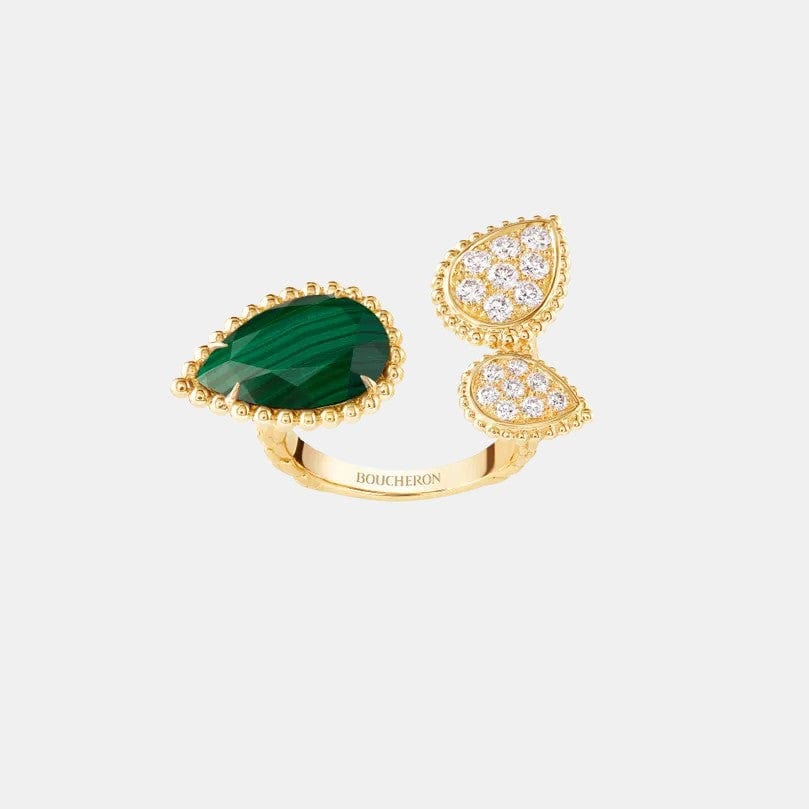 Bague Serpent Bohème Or jaune Malachite 0.8ct, 3 Motifs