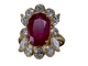 Bague Bague Ovale Rubis et Diamants en or jaune 58 Facettes BA-112