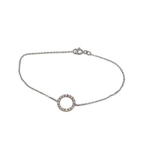 Bracelet Bracelet or blanc serti de diamants naturels 58 Facettes