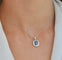 Collier Collier - Pendentif en or blanc 18 ct avec saphir Ceylan 2,80 ct et diamants 58 Facettes 10054