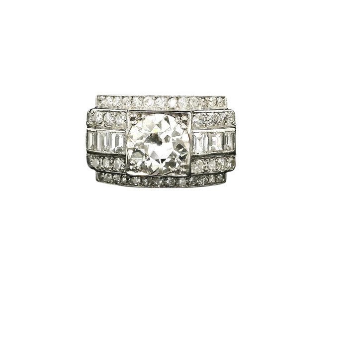 Bague en platine et diamants vers 1940