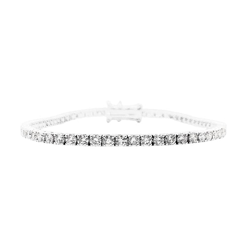 Bracelet Bracelet ligne en or blanc 750 serti de diamants taille brillant 58 Facettes 35336