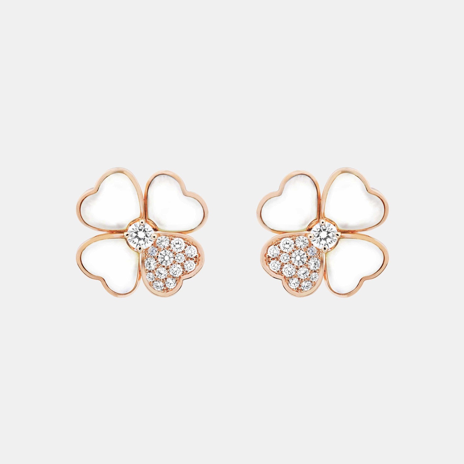 Boucles d'oreilles Cosmos Or rose Diamant 0.29ct