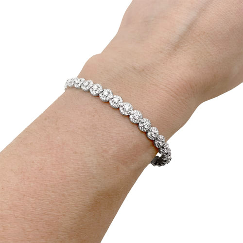Bracelet Messika Joy Diamond Halo - Bracelet en or blanc et diamants 58 Facettes 35255