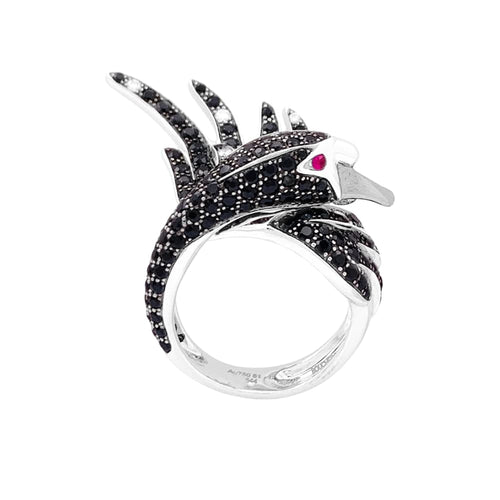 Bague 51 Boucheron Animaux de Collection - Bague Cypris, le Cygne en or blanc, saphirs, diamants 58 Facettes 34866