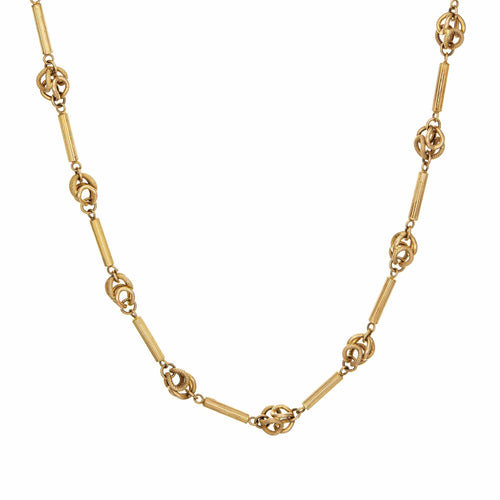 Collier Collier vintage à maillons fantaisie en or jaune 14 carats 58 Facettes G12257