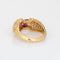 Bague Bague vintage dôme en or jaune 18 carats, diamants et rubis 58 Facettes G12263