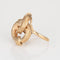 Bague Bague nœud infini vintage années 1970 en or jaune 14k, corail et rubis 58 Facettes G12466