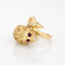 Bague 58 Bague lion vintage en or jaune 18 carats, diamants, rubis et émail bleu 58 Facettes G12697