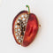Pendentif Pendentif pomme et ver en or jaune 14 carats et diamants 58 Facettes G13352