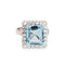 Bague 58 Bague cocktail vintage aigue-marine 5,35 ct et diamants en or blanc 18 carats 58 Facettes G13366