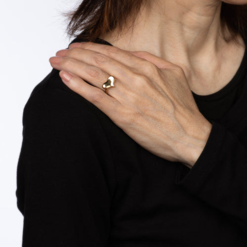 Bague 53 Angela Cummings - Bague cœur vintage en or jaune 18 carats 58 Facettes G13407