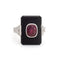 Bague 47 Bague cocktail - en platine 900 avec rubis, onyx et diamants 58 Facettes G13439