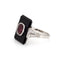 Bague 47 Bague cocktail - en platine 900 avec rubis, onyx et diamants 58 Facettes G13439