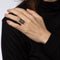 Bague 47 Bague cocktail - en platine 900 avec rubis, onyx et diamants 58 Facettes G13439
