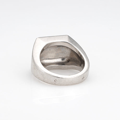 Bague 53.5 Cartier - Bague chevalière vintage en platine 950 gravée 58 Facettes G13443